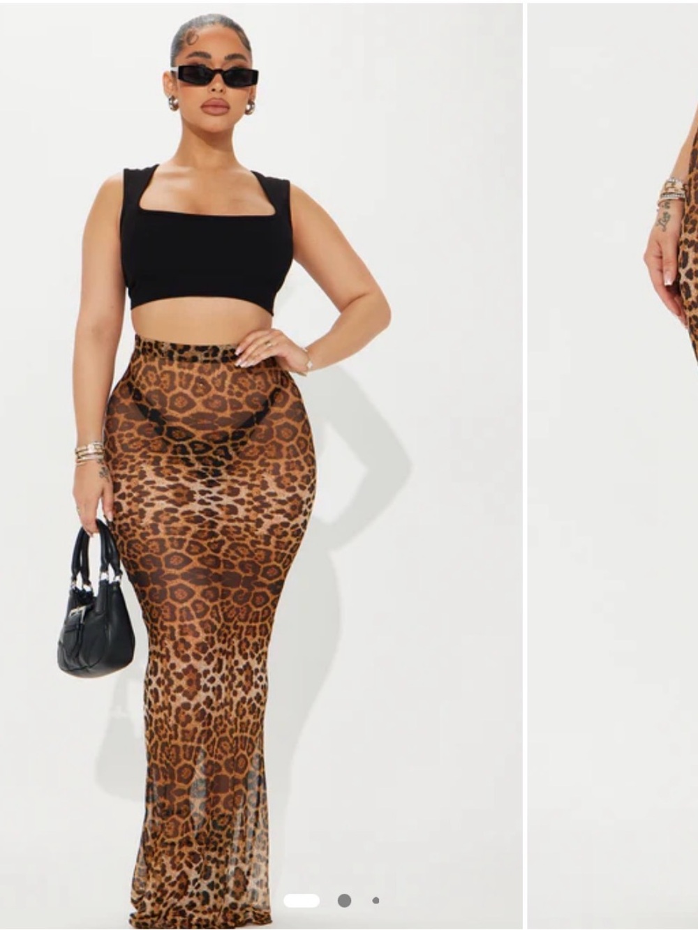 Fashion Nova Leopard Print Maxi Skirt - Brown